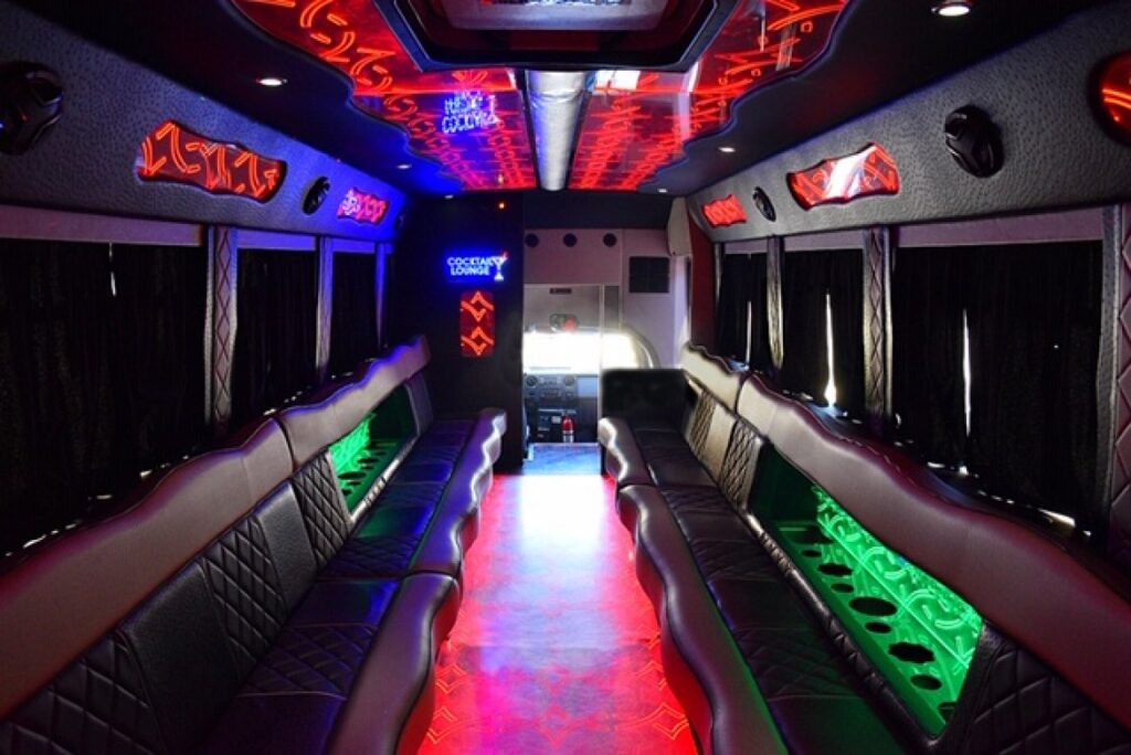 Limo service Las Vegas Interior Party Bus